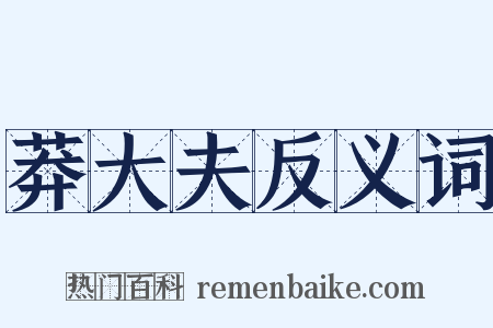 莽大夫反义词是什么意思的图片